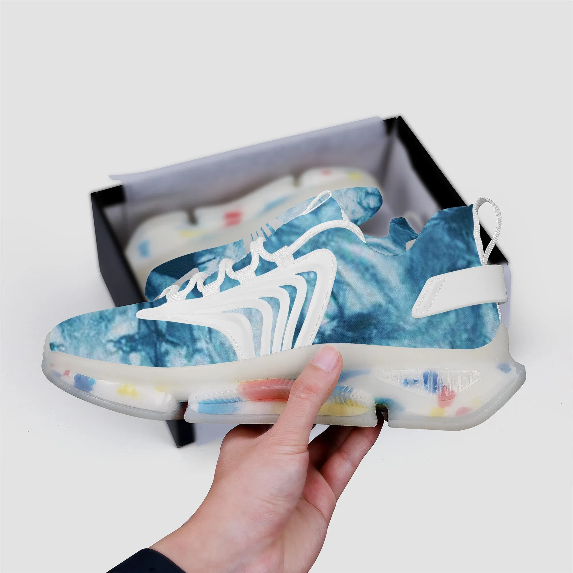 TIE DYE BLUE Air Max React Sneakers - White