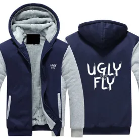 Ugly Fly Men's Thick Plush Zippered Hoodie Coat - 4 colors