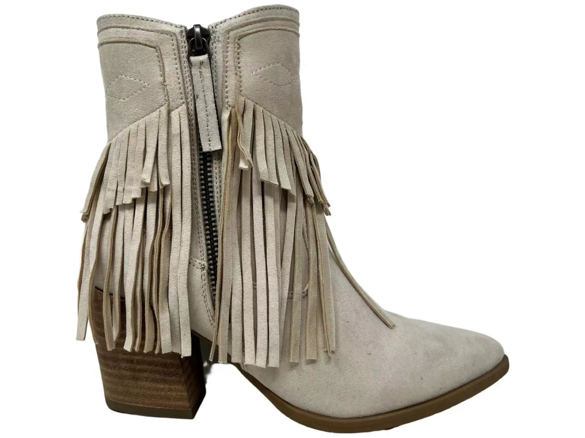 Very G "Dunes" Cream Bootie with Fringe