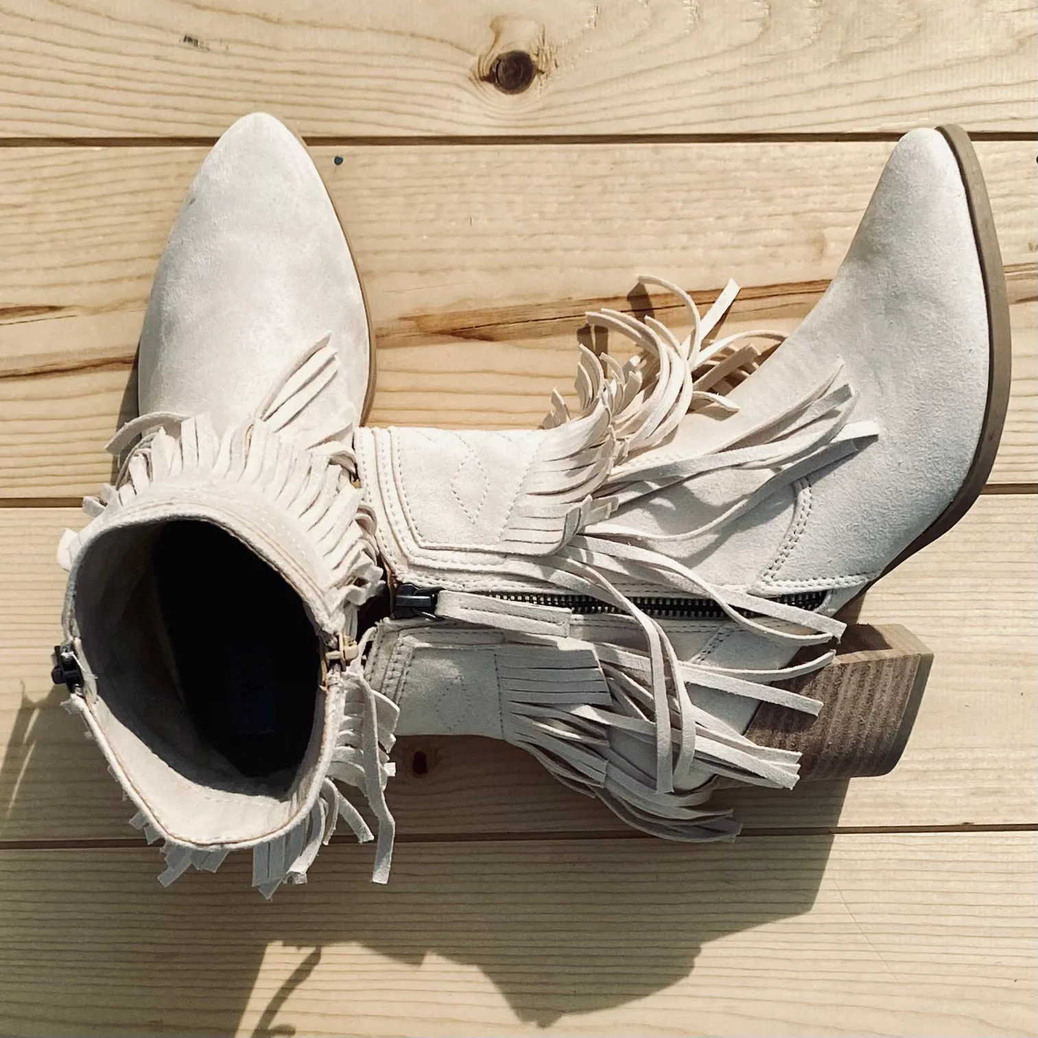 Very G "Dunes" Cream Bootie with Fringe