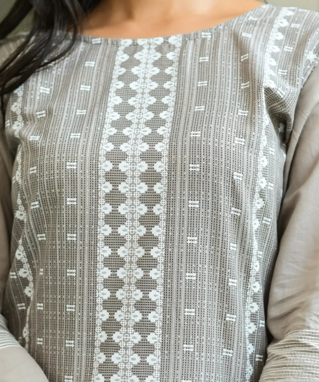 Women Grey Printed Kurta Set