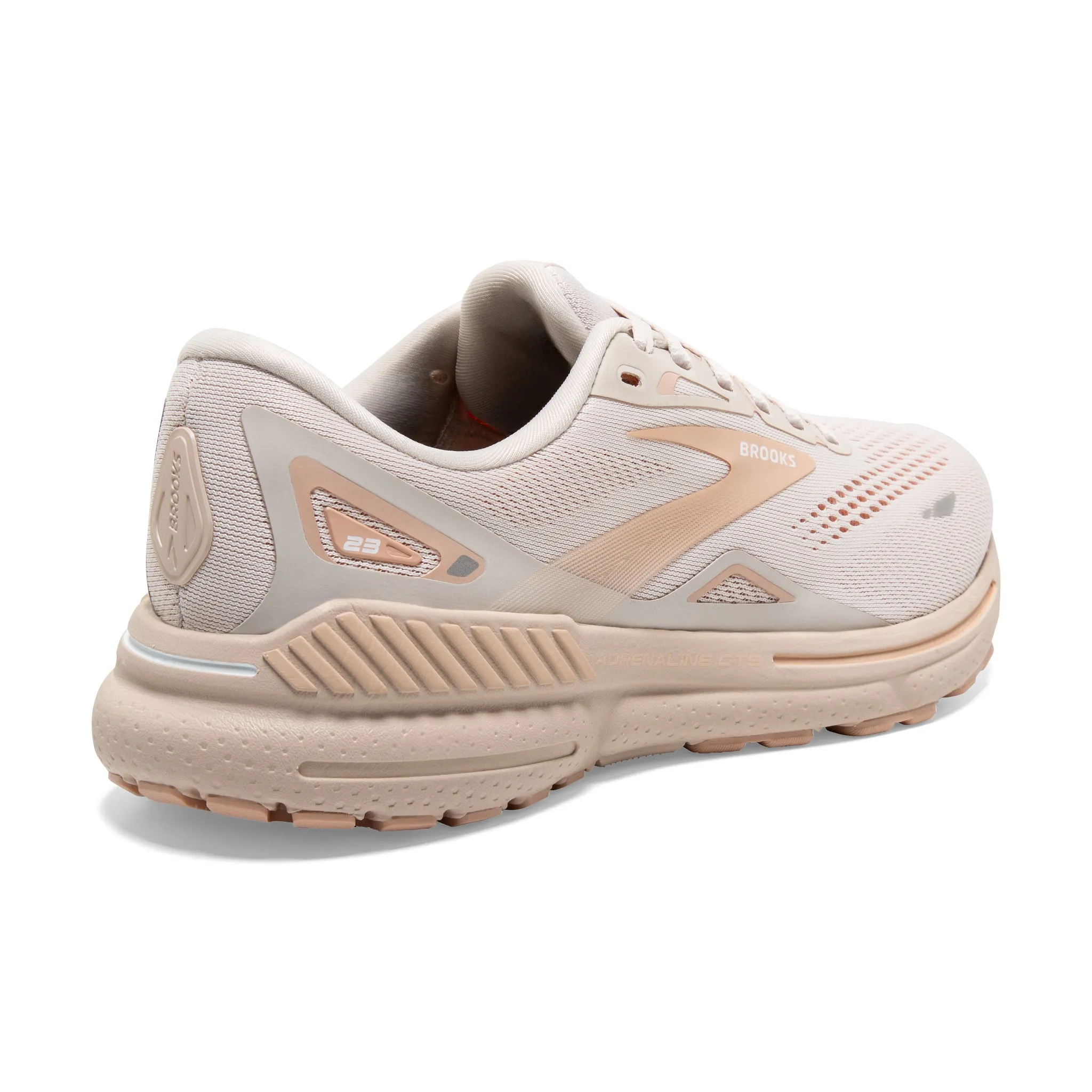 Women's Brooks Adrenaline GTS 23 Running Shoe in Crystal Grey/Villa/White