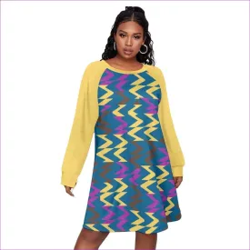 Zig & Zag Women's Dress With Raglan Sleeve Voluptuous ( ) Plus Size